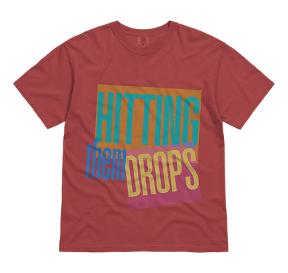 An Assembly Pickleball club t-shirt featuring the slogan "Hitting them drops"