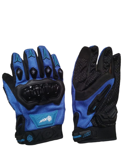GUANTES TOUCH NEGRO/AZUL (M)