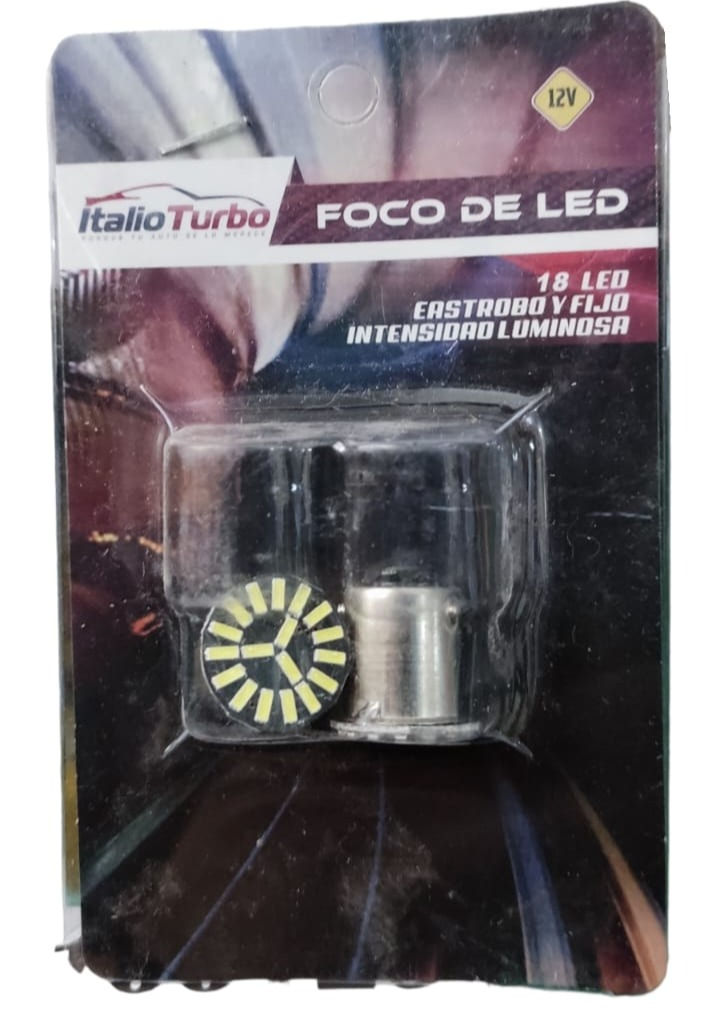 Foco de led 7807 1 polo  patas en 45 grados 18 led blanco con estrobos