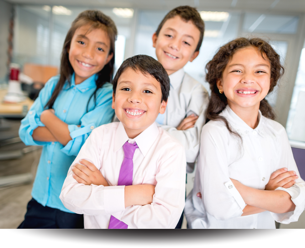 Confident kid entrepreneurs