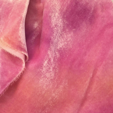 Thumbnail: Red/Pink Hand dyed Silk Velvet