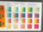 Color gradient samples chart showing various color combinations and hues for visual reference.