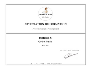 Diplôme Allaitement maternel Bretagne