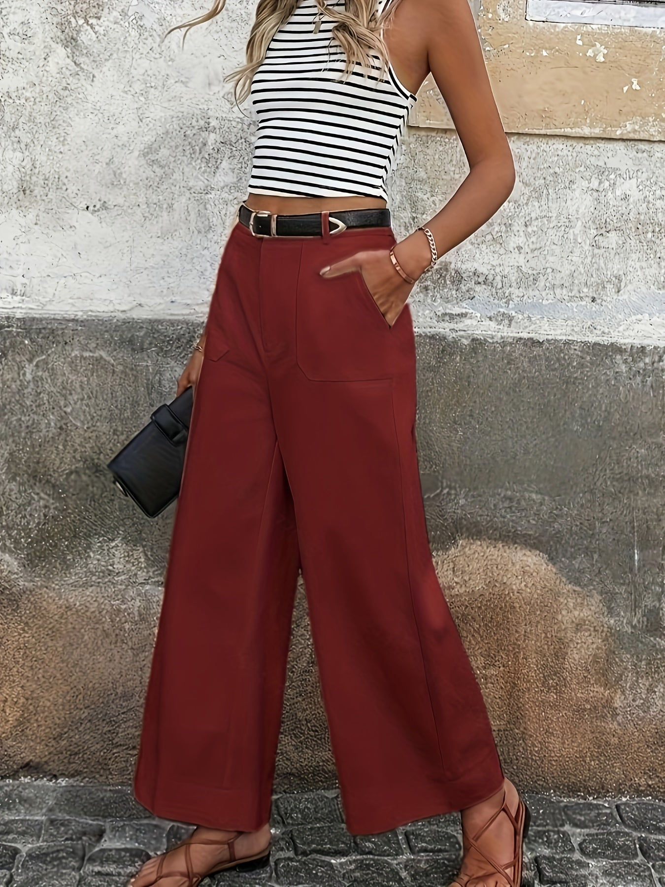 High-Waisted Relaxed Trousers