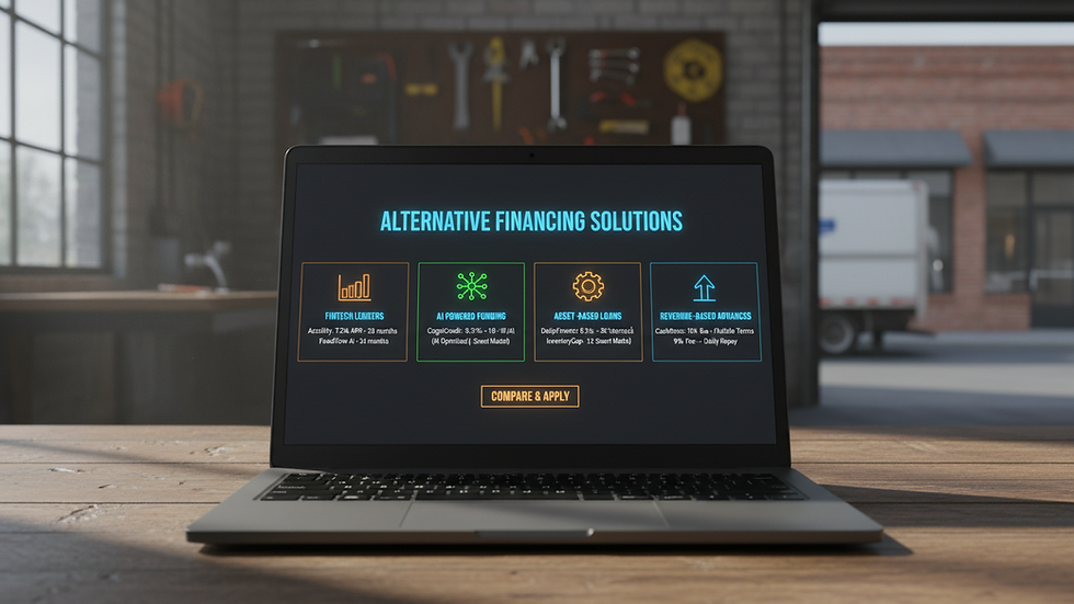 Eye-level view of a laptop screen showing a business loan quote comparison page