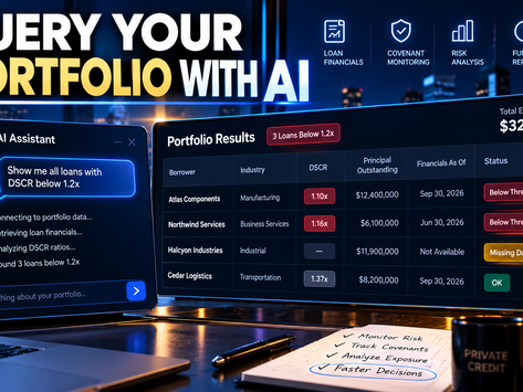 AI assistant querying private credit portfolio DSCR and principal exposure