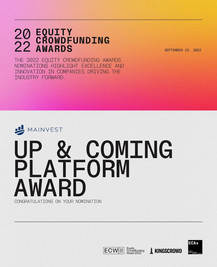 Mainvest nominated for Up and Coming Platform of the Year at the Equity Crowdfunding awards