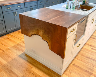 Live Edge, Half-Waterfall Walnut Island Cap