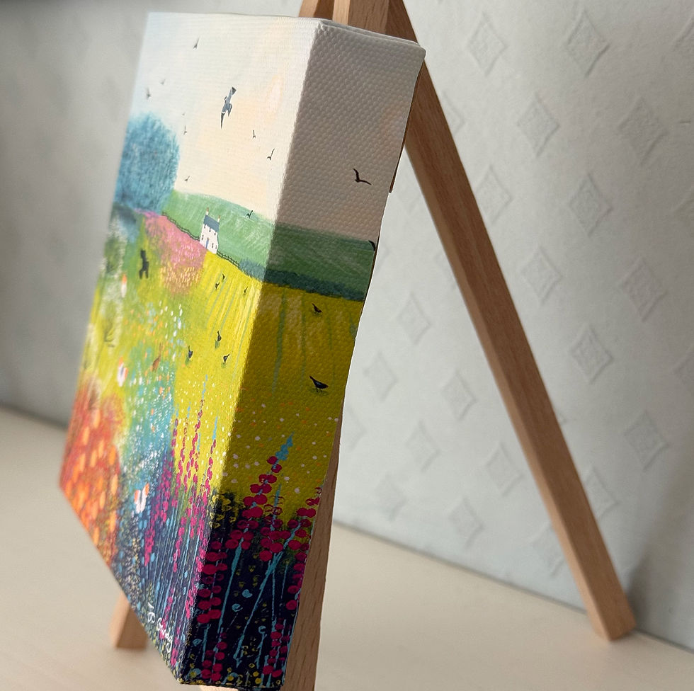Thumbnail: Midsummer Meadow - mini canvas print and easel
