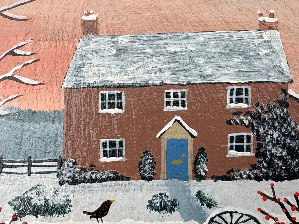 Thumbnail: Sunset at Winter Cottage - slate panel