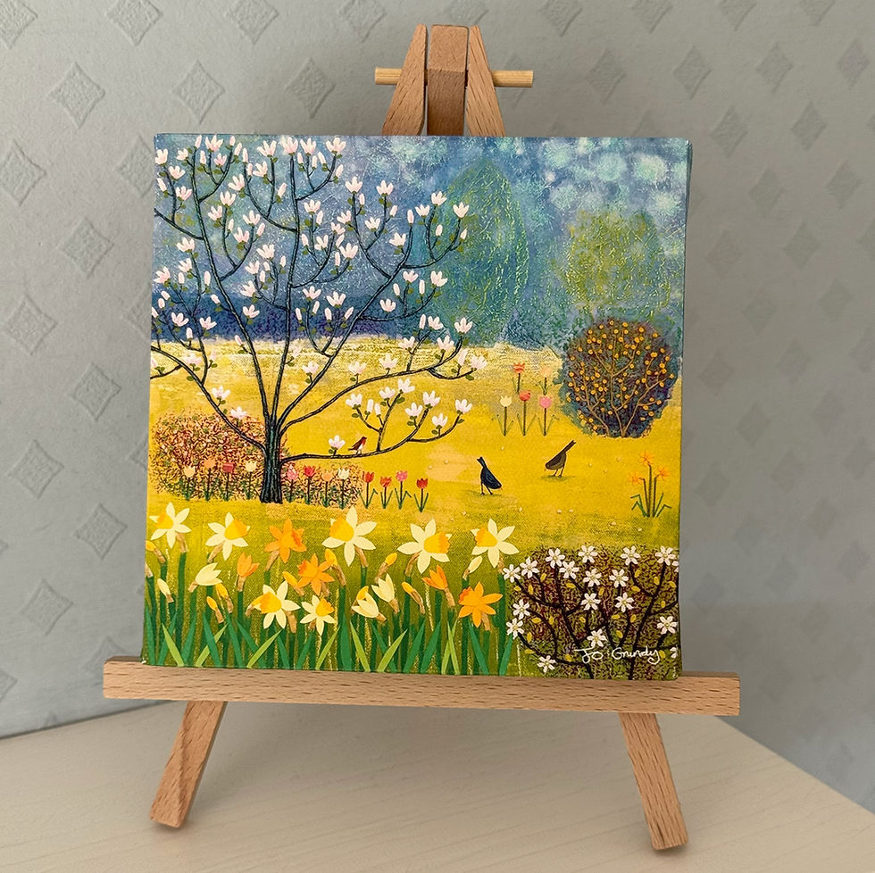 Thumbnail: Spring Garden - mini canvas print and easel