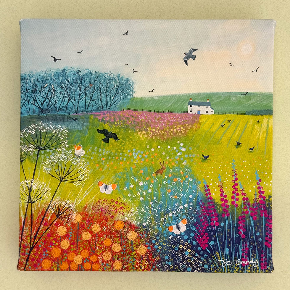 Thumbnail: Midsummer Meadow - mini canvas print and easel
