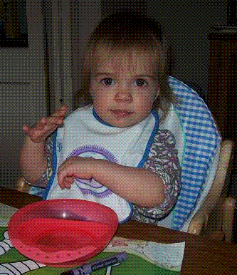 Baby Signing "More" food.