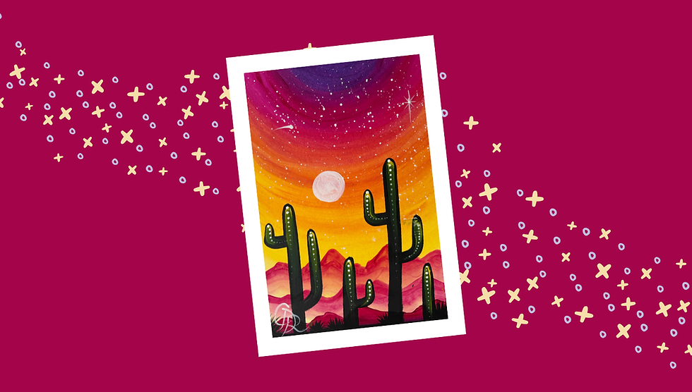 Founders & Co Grown Up Paint Along - Cactus Sunset