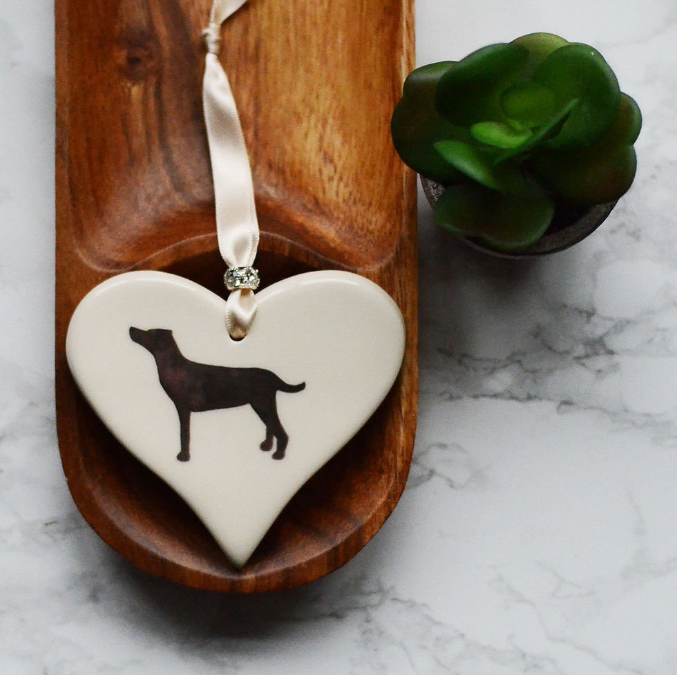 Thumbnail: Standing Labrador Ceramic Heart