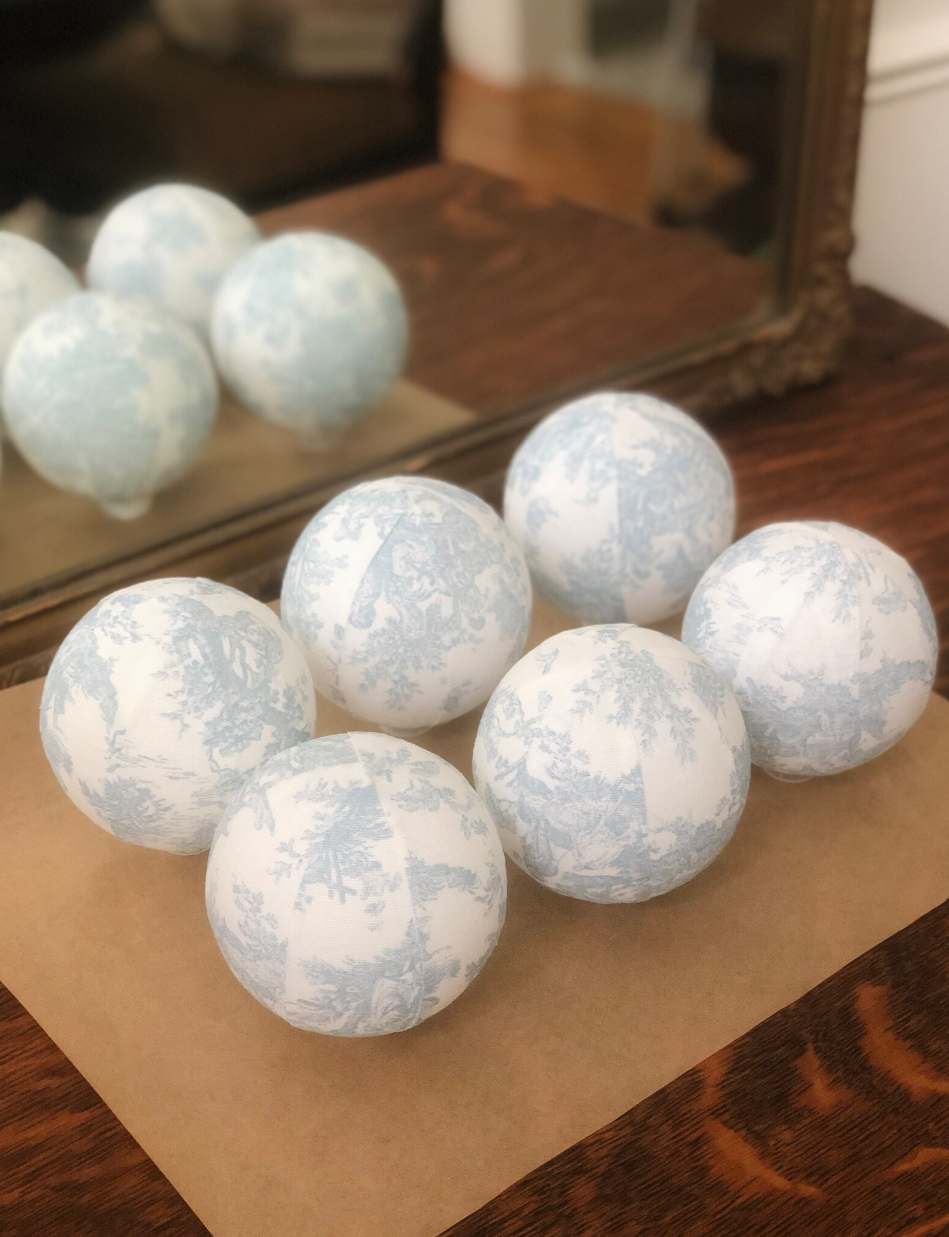 Thumbnail: Weathered Waverly Toile Christmas Ornaments