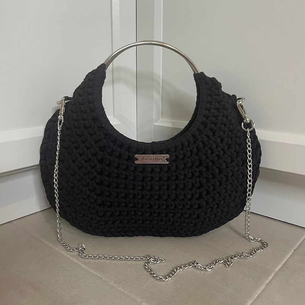 LUNA BAG, black and silver details in special pluma trapillo edition – Hallestam Design