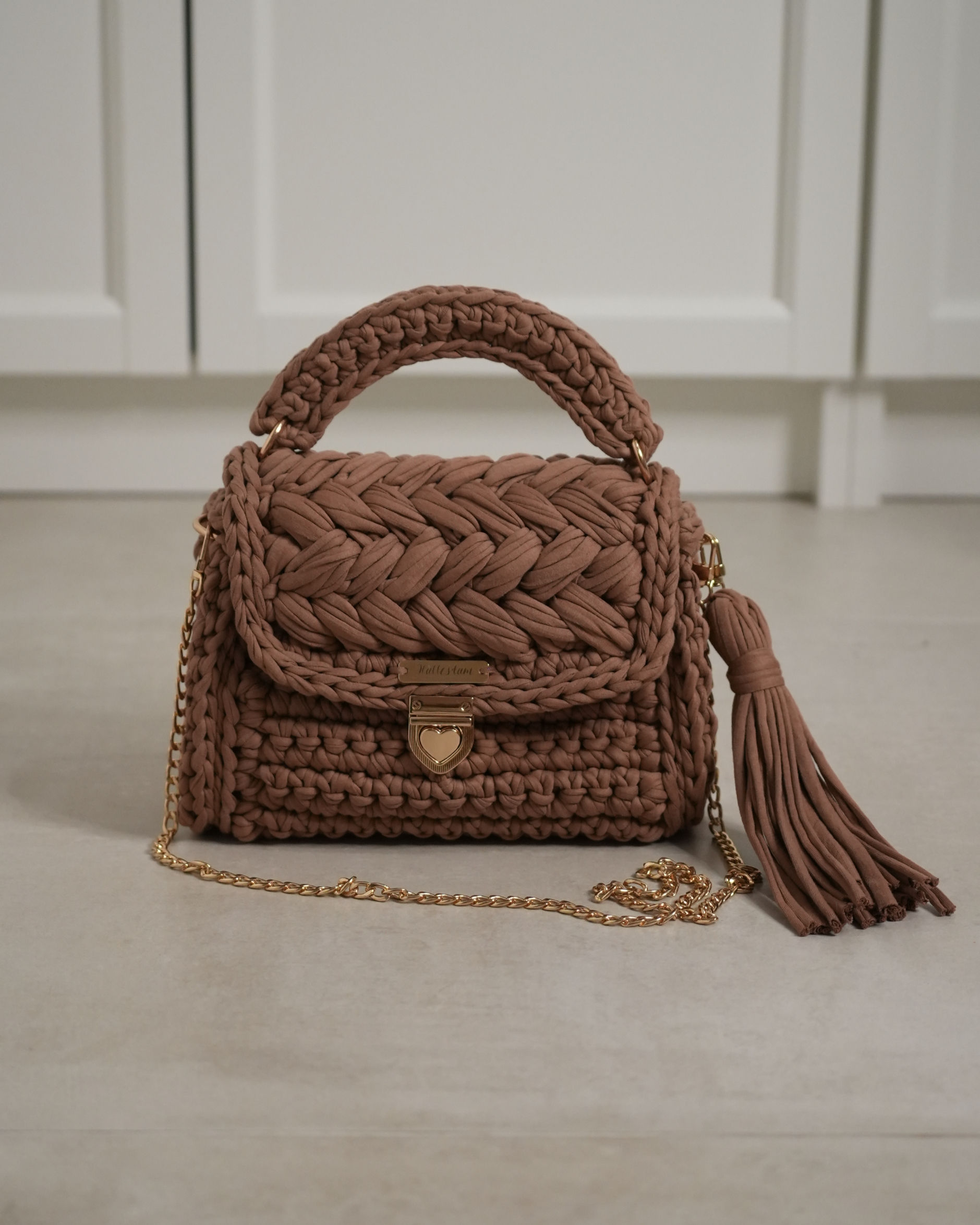 PUFF bag chocolate color Hallestam Design