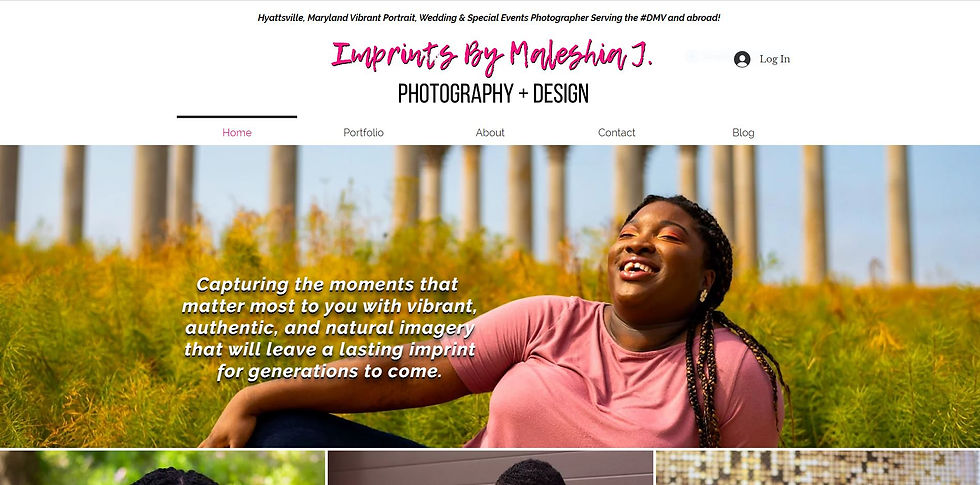 Maryland Photographer Maleshia J. relaunches her photography website with Wix to have modern look