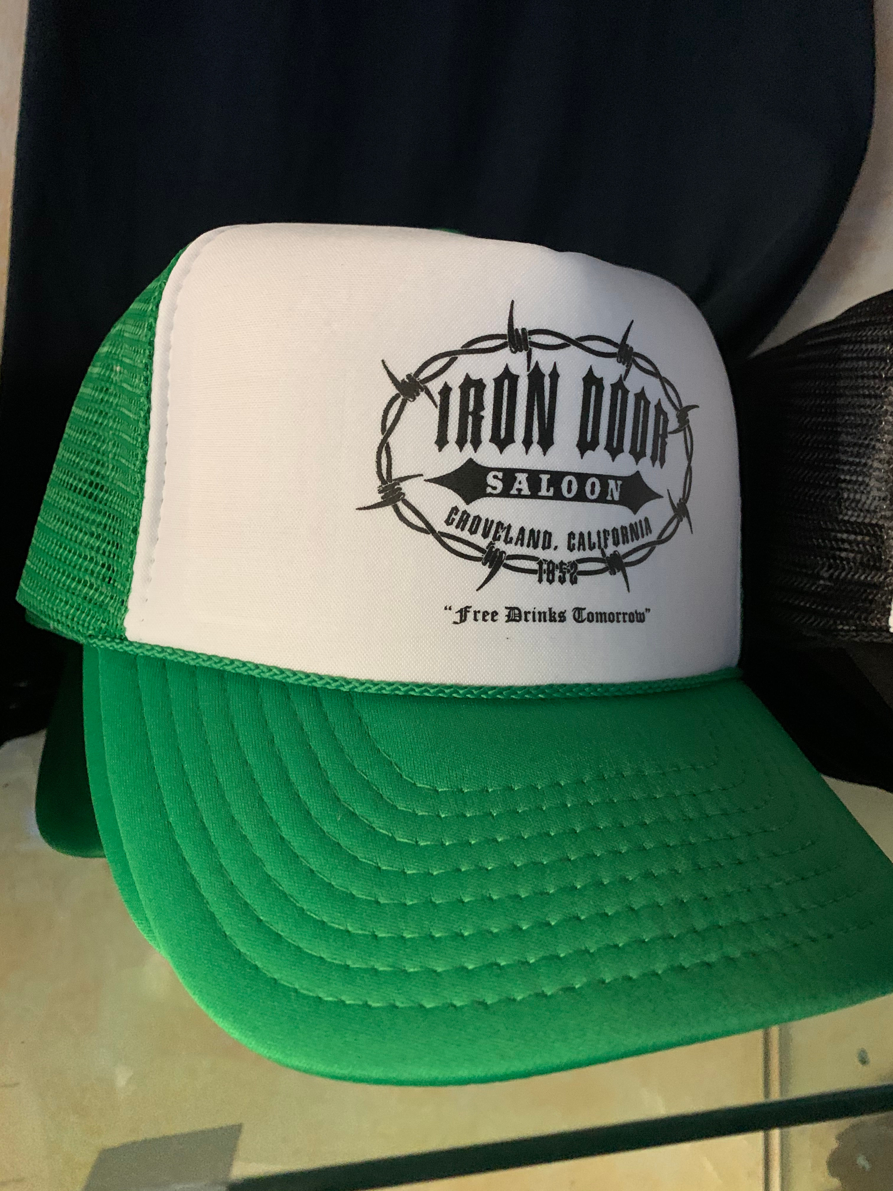 Green & White Iron Door Trucker Hat
