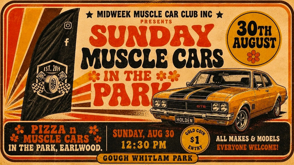 Sunday Pizza & Muscle Cars in the Park, Earlwood.