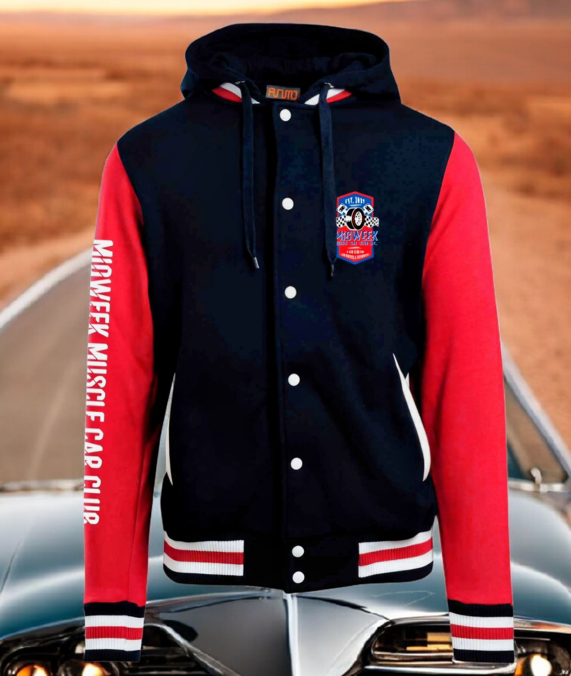 Vintage Midweek Muscle Car Club Baseball Jacket