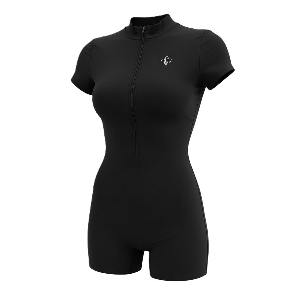 Enterizo corto con zipper negro