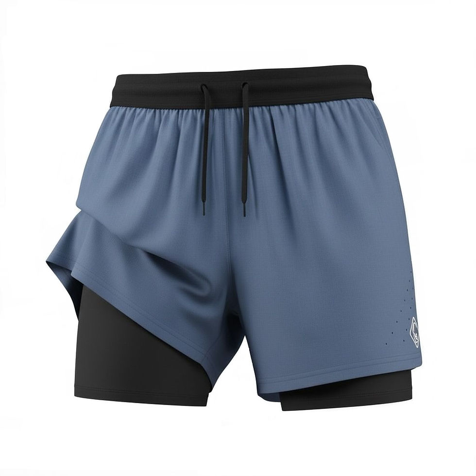 Miniatura: Short con elástico y licra celeste