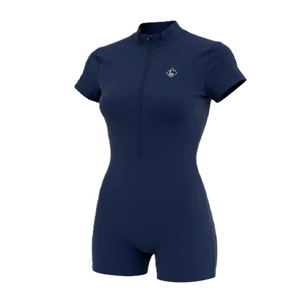 Enterizo corto con zipper azul