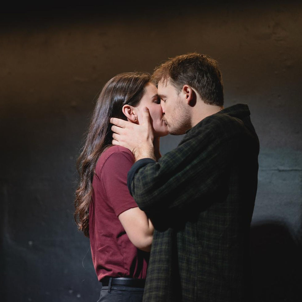 Lainey O'Sullivan and Nathaniel Langworthy in Shadow of Doubt by Rachel McMurray, The Blue Room Theatre. Photo by Tallulah Chong 2025. 