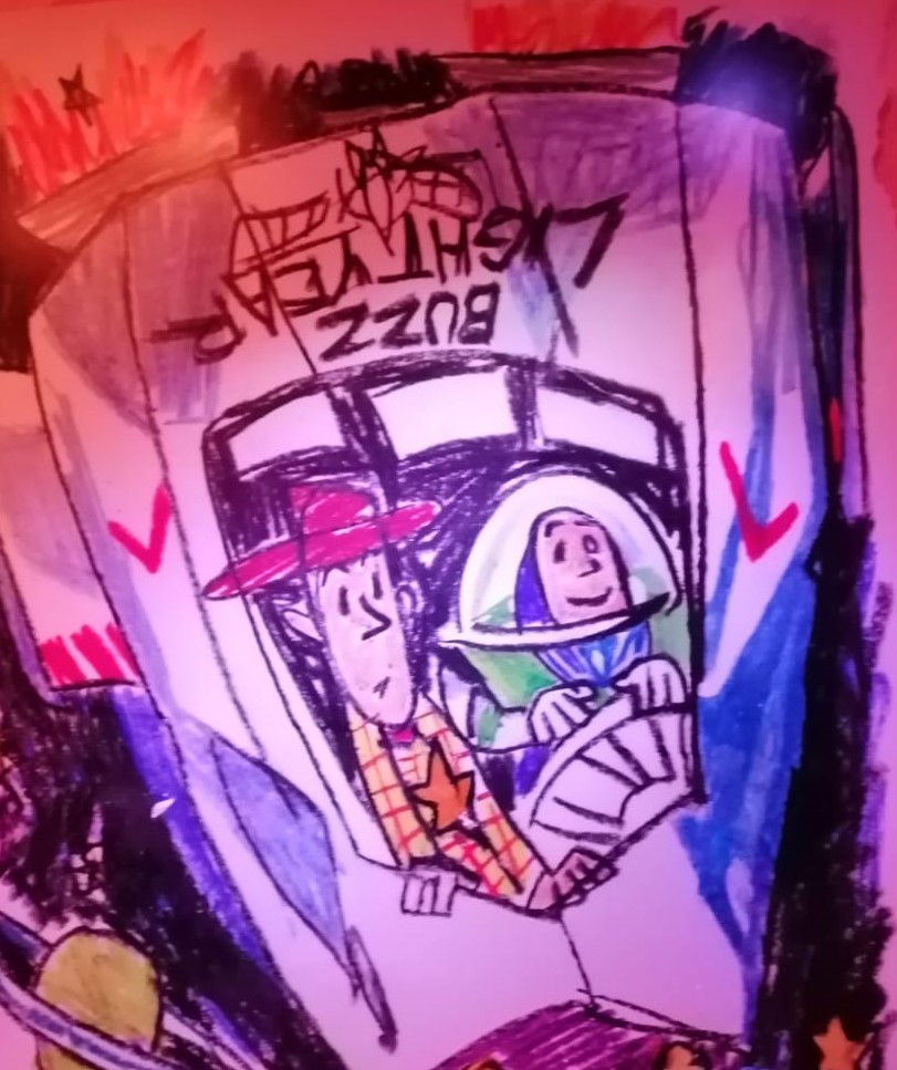 Dibujo infantil de Woody y Buzz