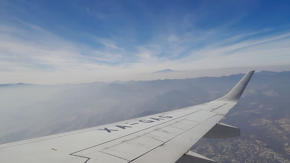 Vista aérea en vuelo de Aguascalientes a Tijuana