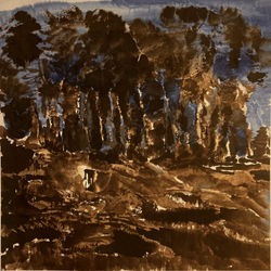 Les alentours. Encre sur papier, 67 x 67 cm, 2018
