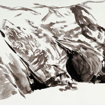 Peindre sur le vif à la presqu'île de Crozon, à l'anse du Veryac'h, juste sous la pointe de Pen'hir. Grottes et anfractuosités. Mystères des grottes. Fabuleuse Bretagne