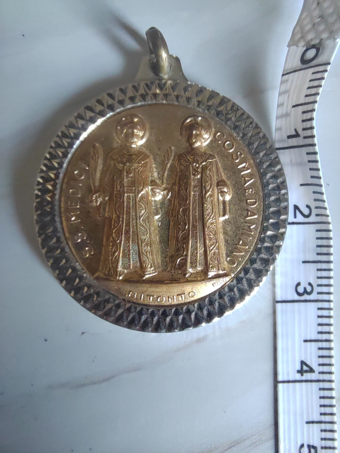 Médaille religieuse italienne Saints Côme et Damien – Pendentif de protection –