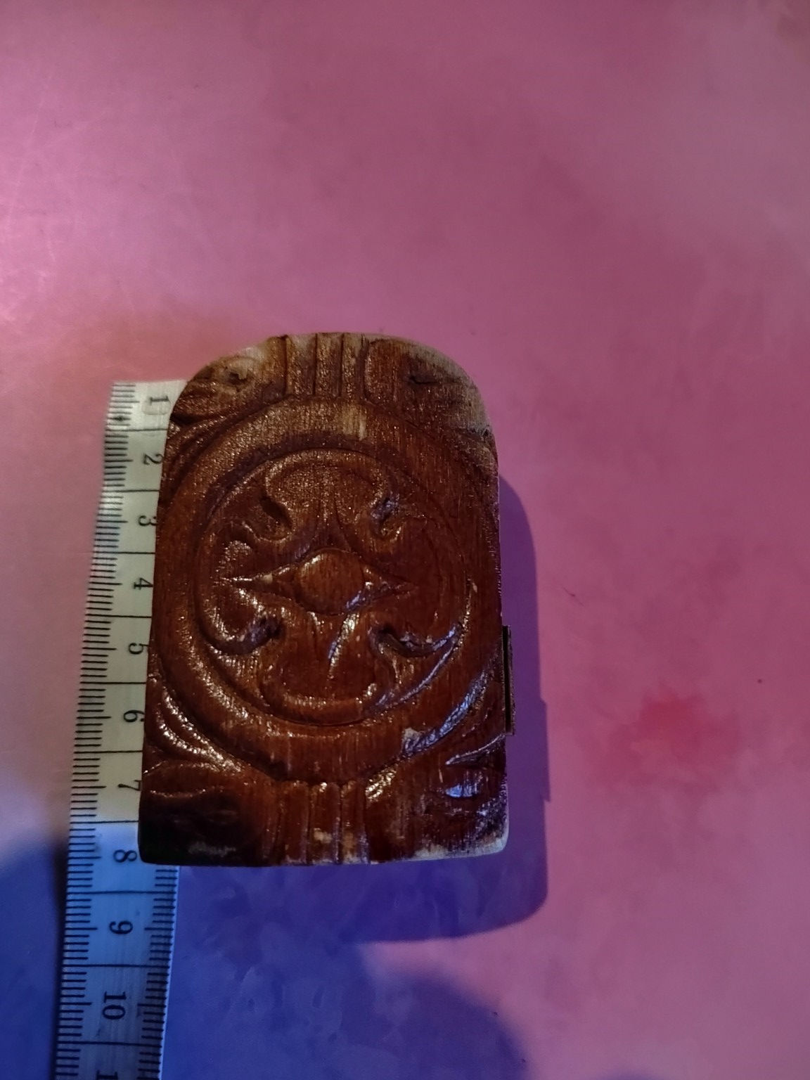 Coffret religieux en bois sculpté – Saint François de Paule – Boîte de dévotion