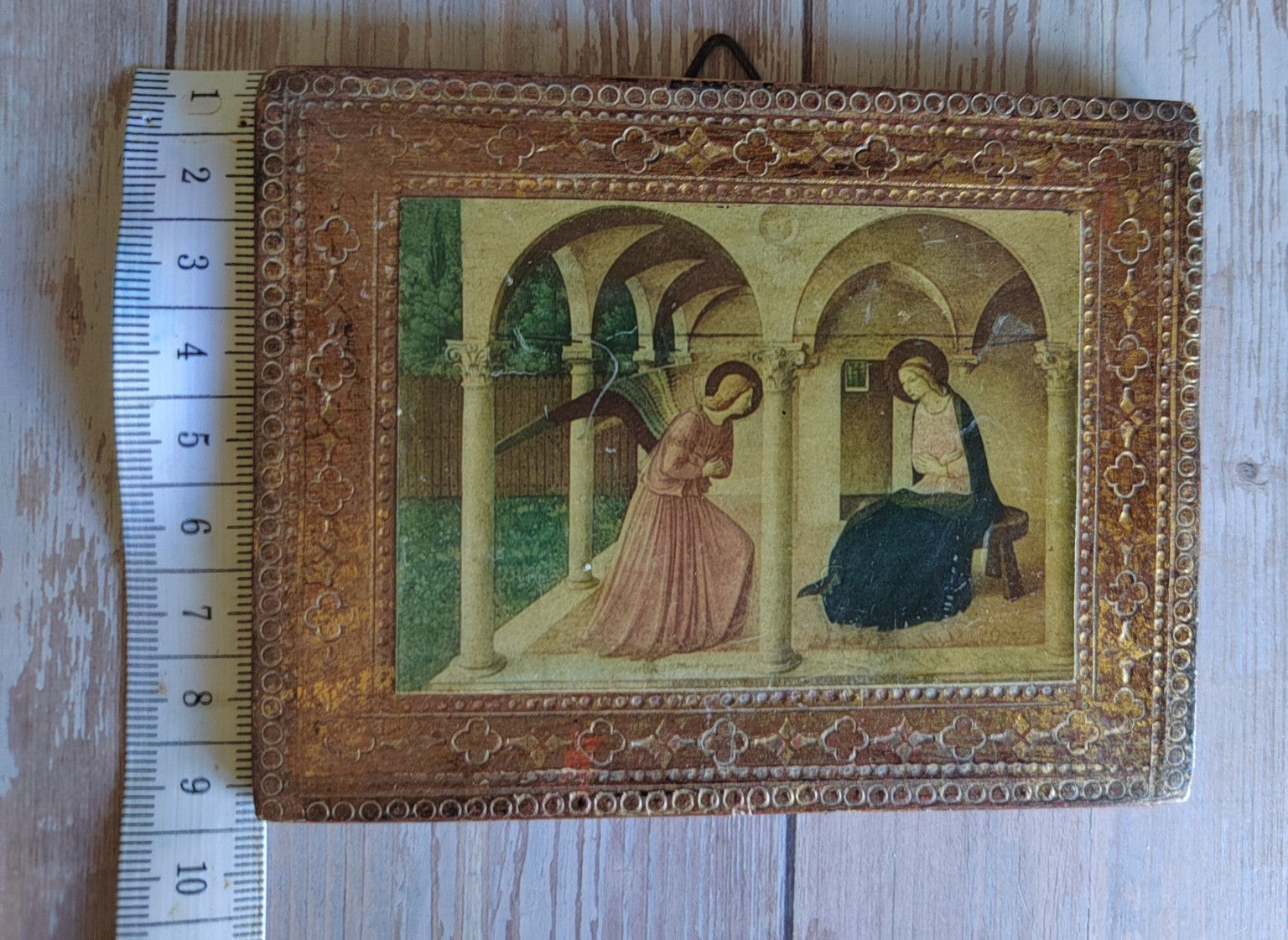 Cadre religieux vintage Annonciation – Ange Gabriel et Vierge Marie