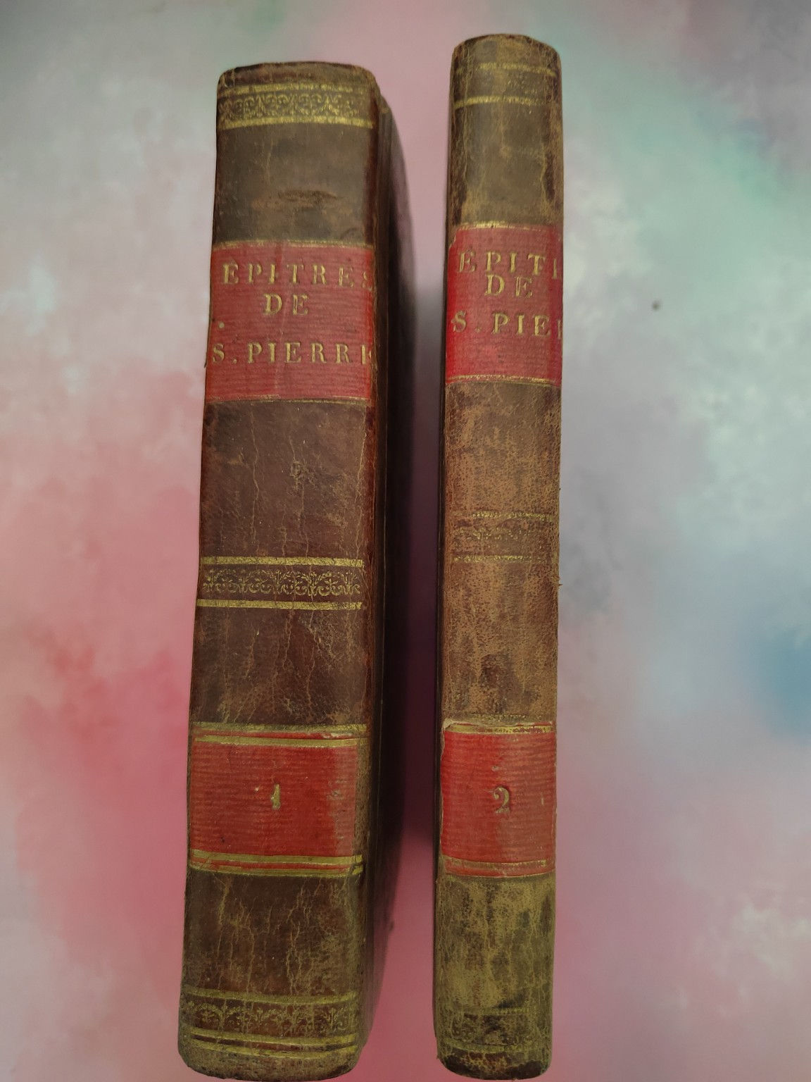 Lot de 2 livres anciens religieux 1809 – Explication des Épitres de Saint-Pierre