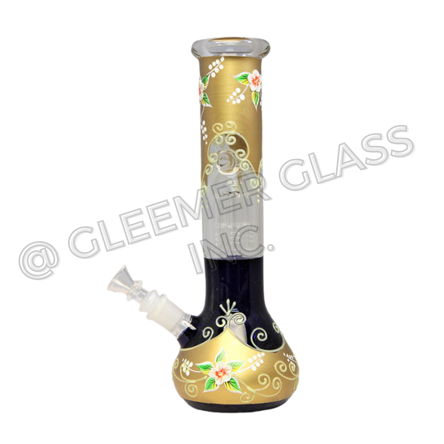HYS-103 12" water-pipe with gold With perc