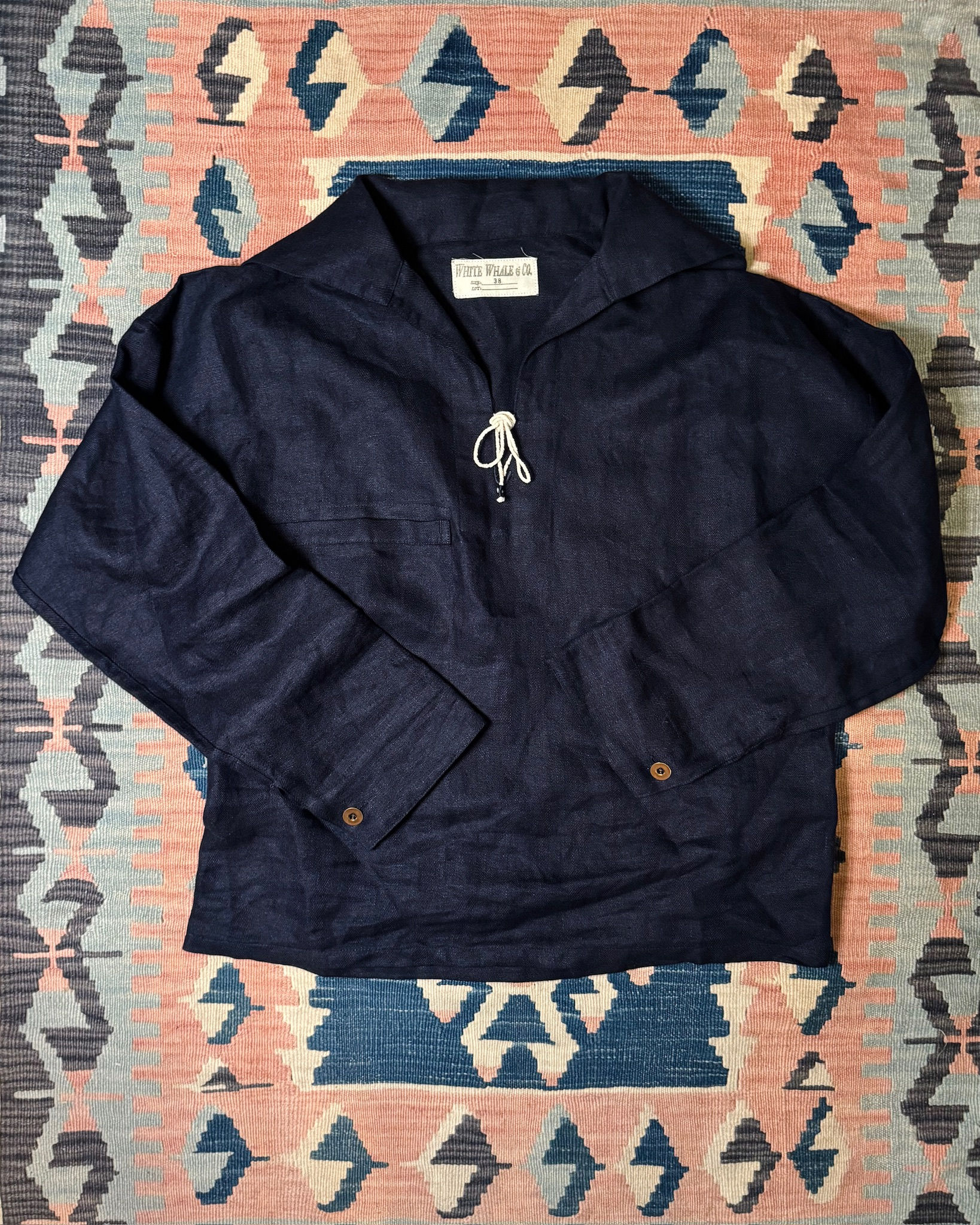 The MOBY'S Herringbone Linen Seaman Smock