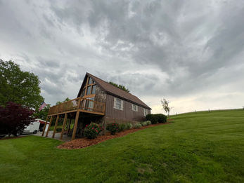 house with new mulch and landscaping