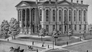A historical photo of Dearborn County Courthouse