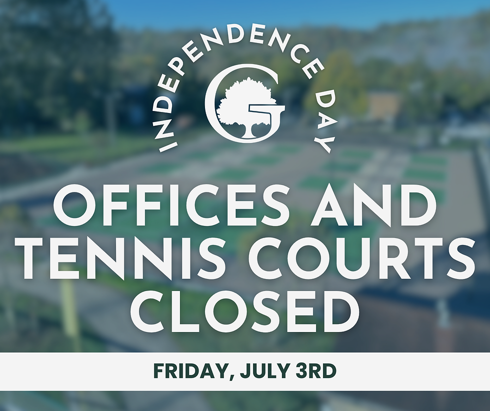 City of Greendale Office & Tennis/Pickleball Court Closures for Independence Day