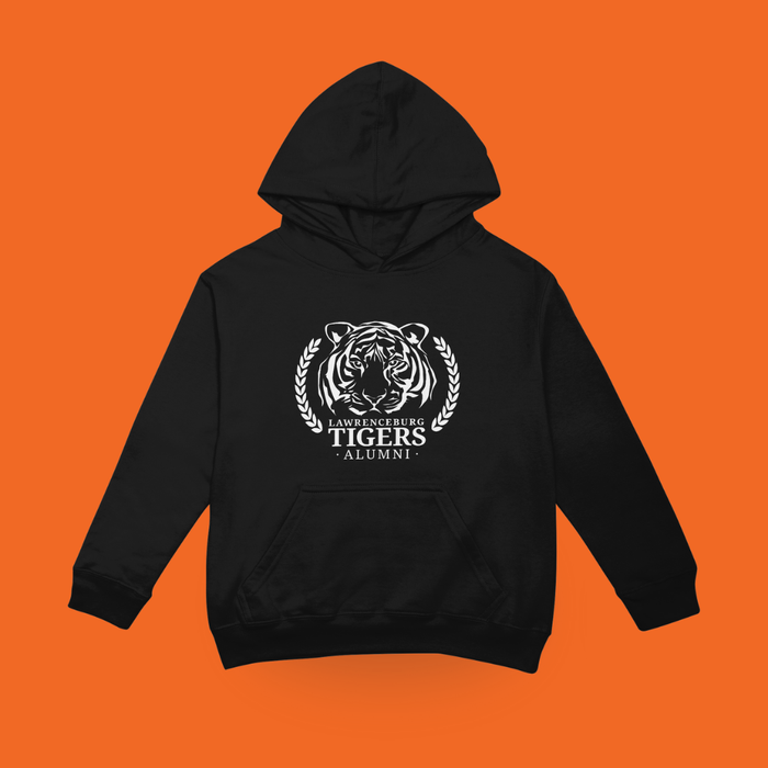 The Lawrenceburg Alumni Association logo on a sweatshirt.