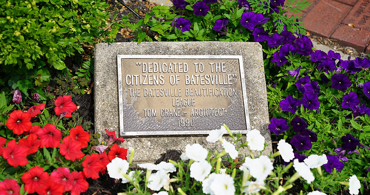 A Photo of a Plaque Memorializing The Batesville Beautification League