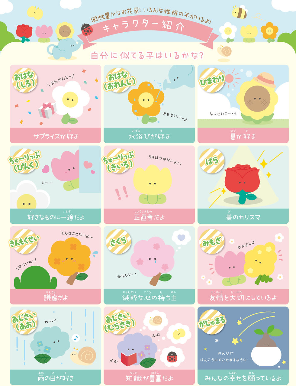 Miniature : Charme /porte-clefs "Tsuburana hitomi no Ohanaya" (Fleuriste)-Tulipe jaune