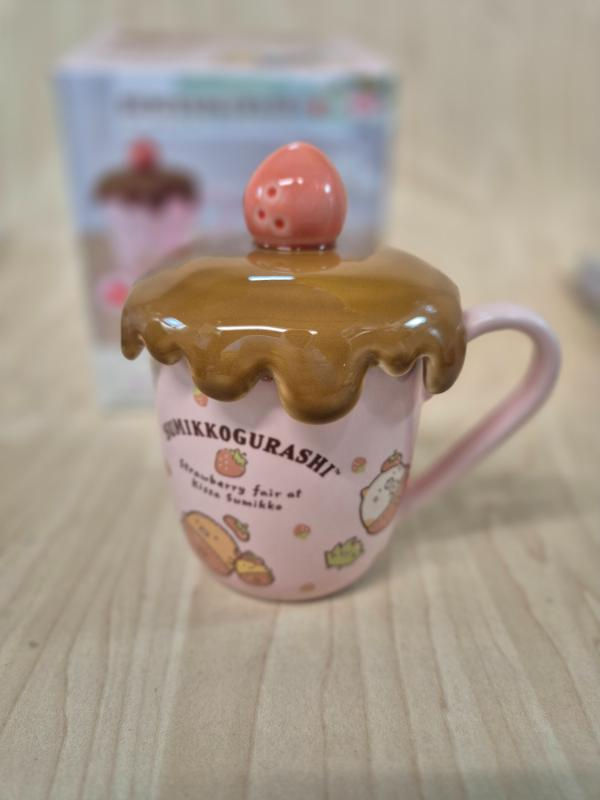 Miniature : Tasse avec couvercle Sumikko Gurashi "Ichigo Fair"(gâteau à la fraise) ver. rose