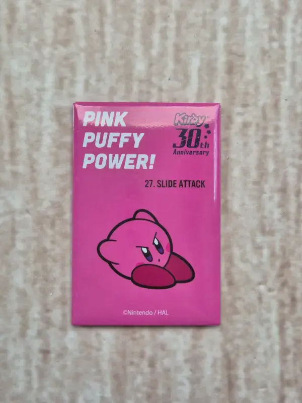 Badge Kirby 30th anniversary Pink Power Puff 27.Slide Attack