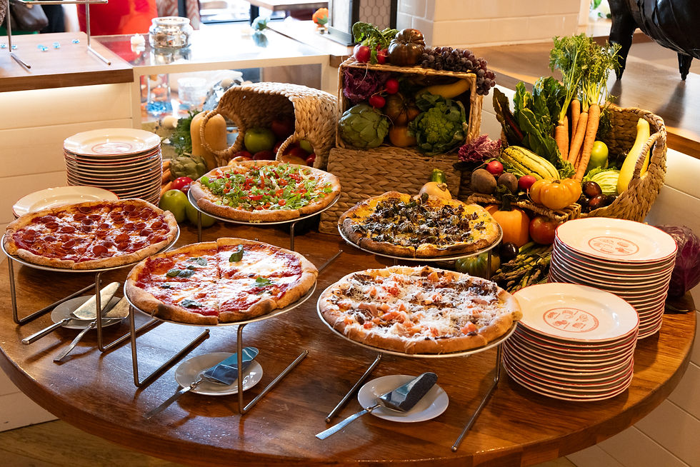 Spread of delicious pizzas for event attendees