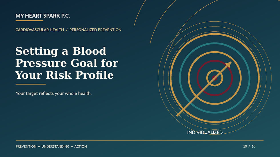 My Heart Spark P.C. blood pressure education: Setting a Blood Pressure Goal for Your Risk Profile